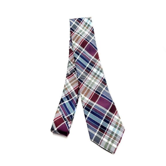 Croft & Barrow Multi Colored‎ Silk Tie Woven Tartan - Picture 6 of 6